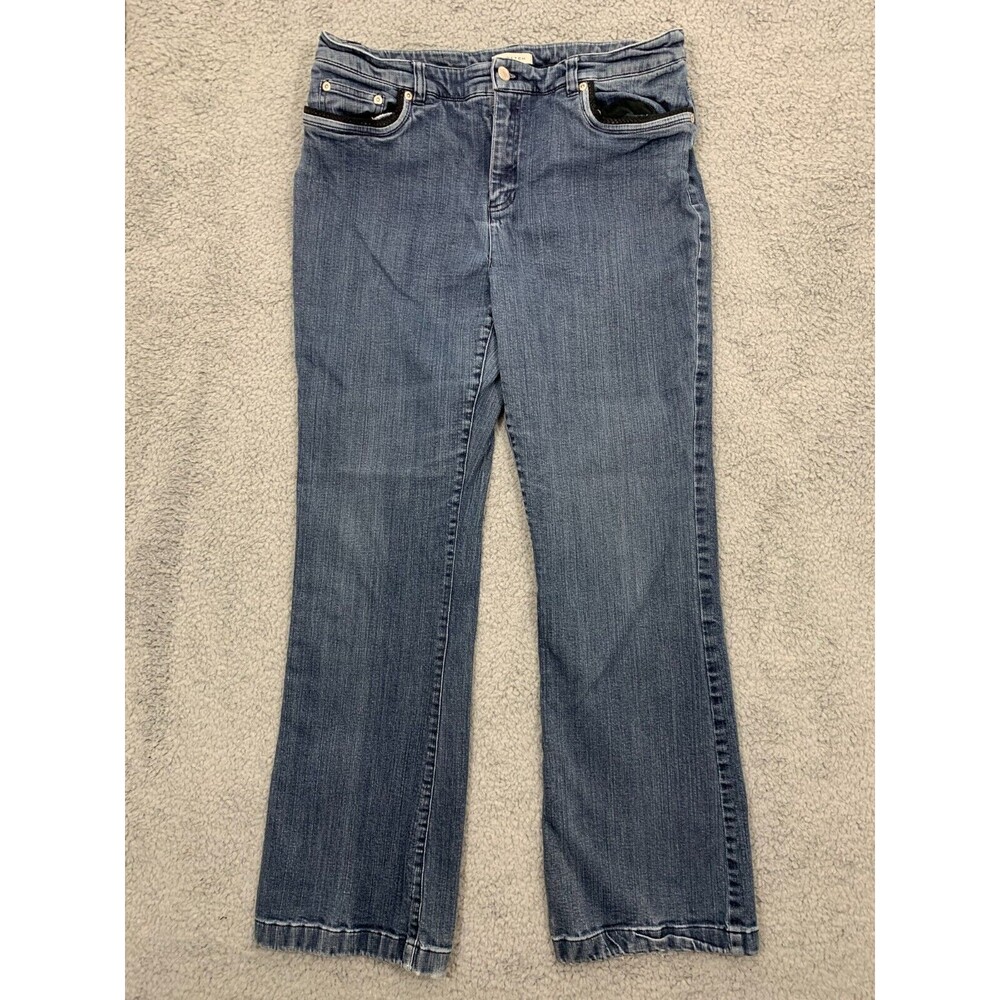 Women's Jones New York Sport Stretch Denim Blue Jeans Size 14 5 Pocket Design